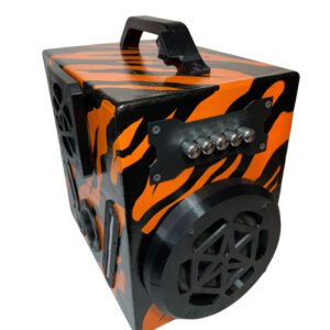 handpainted tiger wooden speakerbox in justus gadget's electronic central