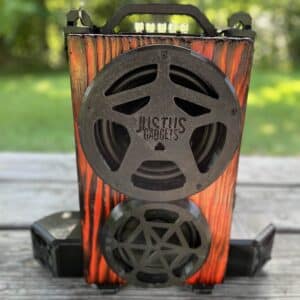Real Wood Portable Backpack Bluetooth Speaker - Red